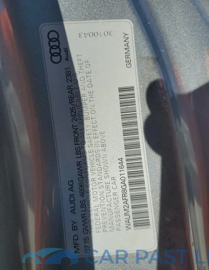 WAUM2AFR8GA011644# 12