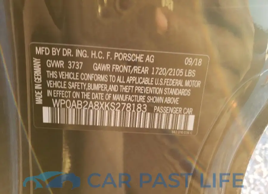 WP0AB2A8XKS278183# 12