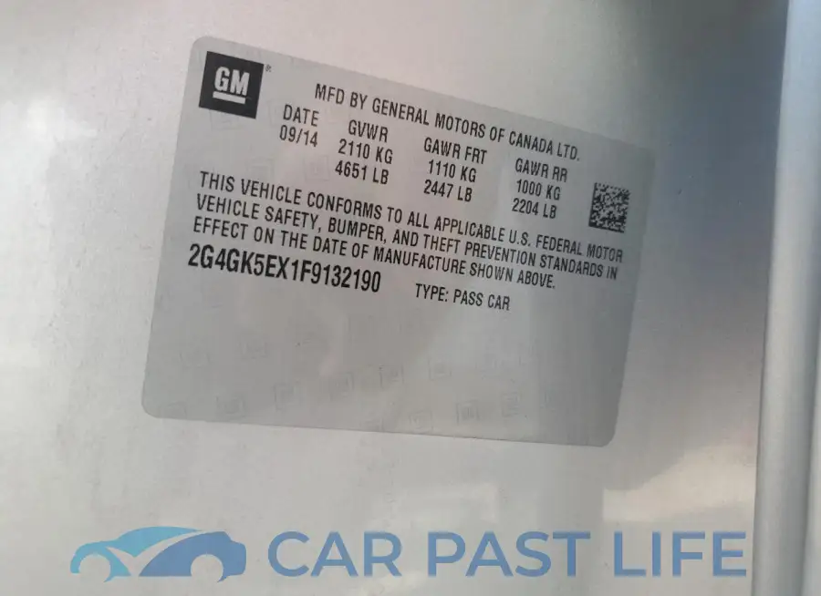 2G4GK5EX1F9132190# 12