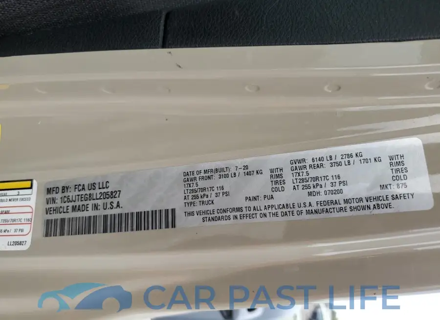 1C6JJTEG8LL205827# 13
