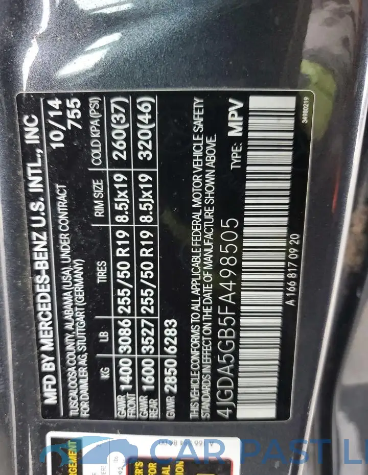 4JGDA5GB5FA498505# 14