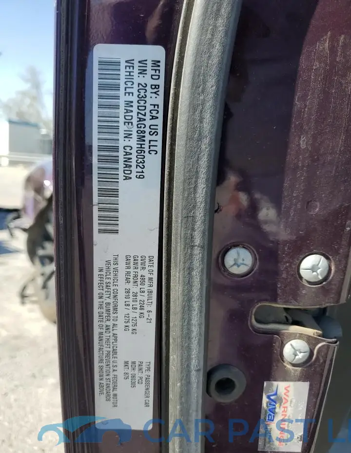 2C3CDZAG8MH603219# 12