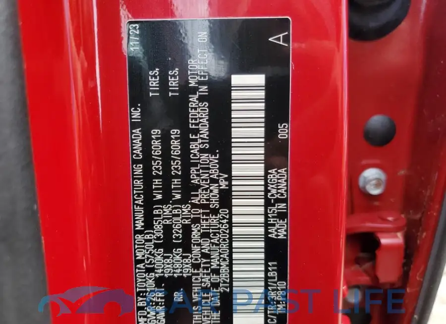 2T2BBMCA0RC026420# 14