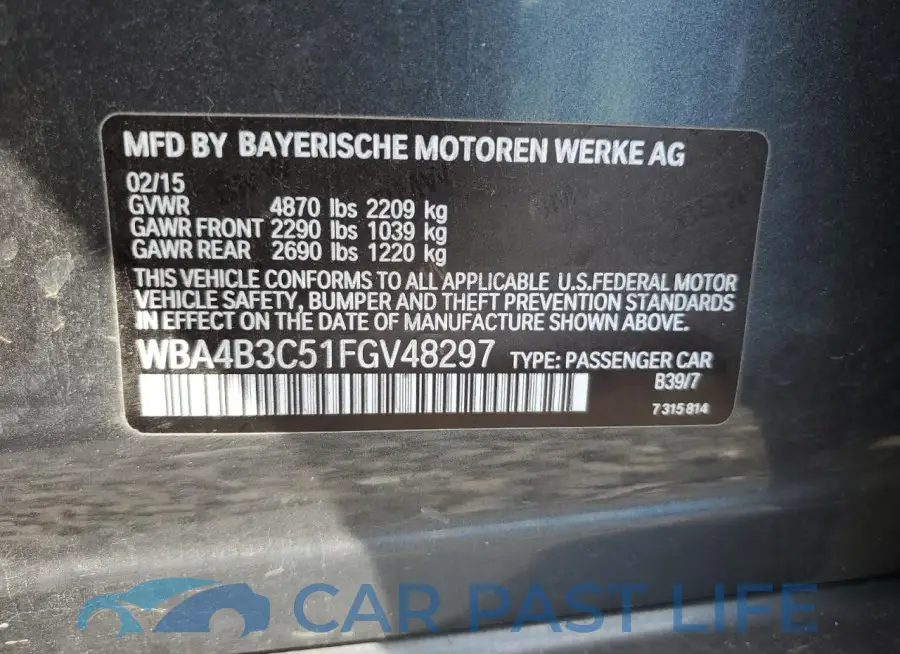 WBA4B3C51FGV48297# 12