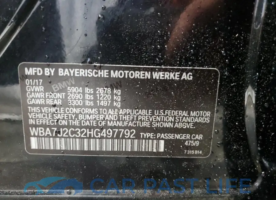 WBA7J2C32HG497792# 12