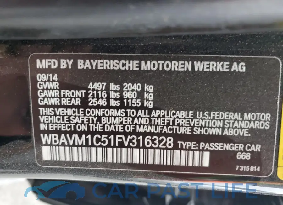 WBAVM1C51FV316328# 12