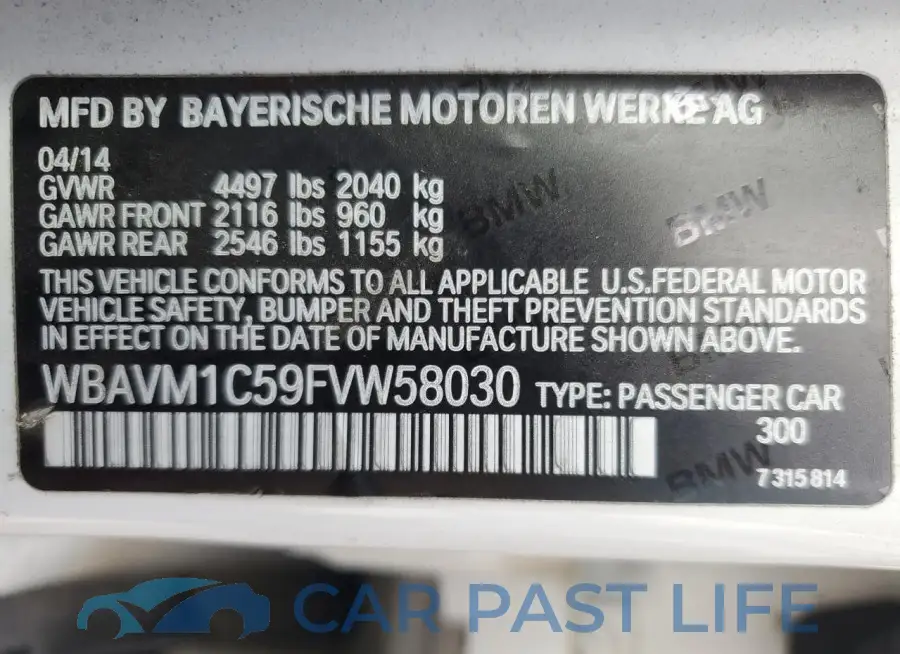 WBAVM1C59FVW58030# 13