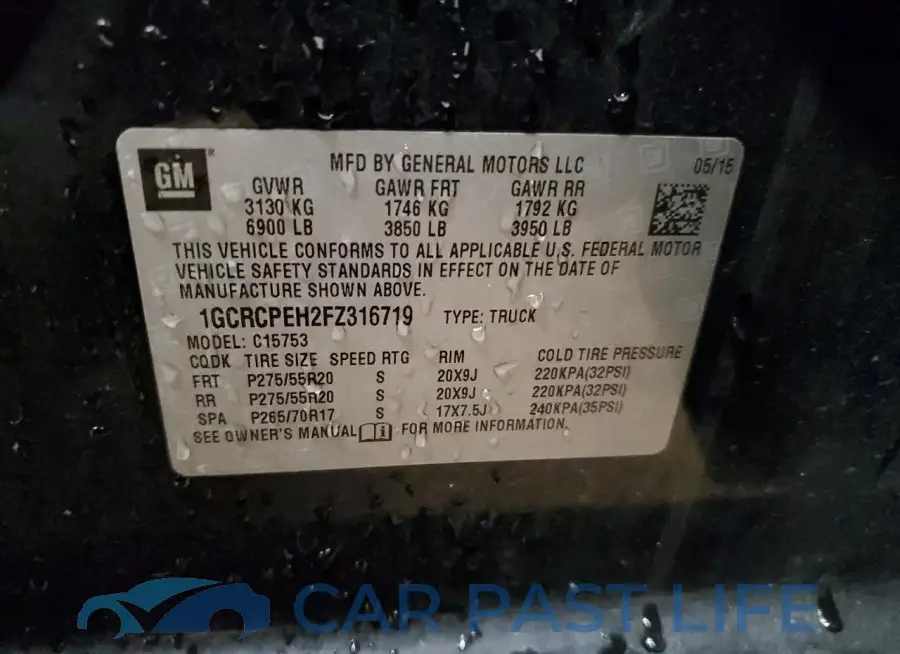 1GCRCPEH2FZ316719# 12