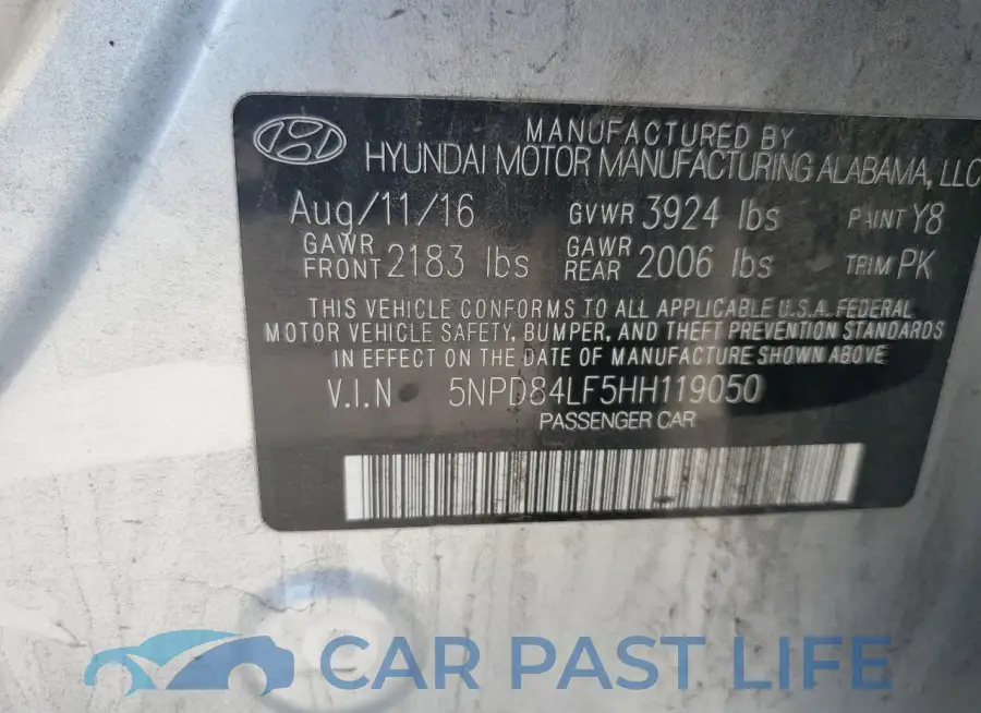 5NPD84LF5HH119050# 12