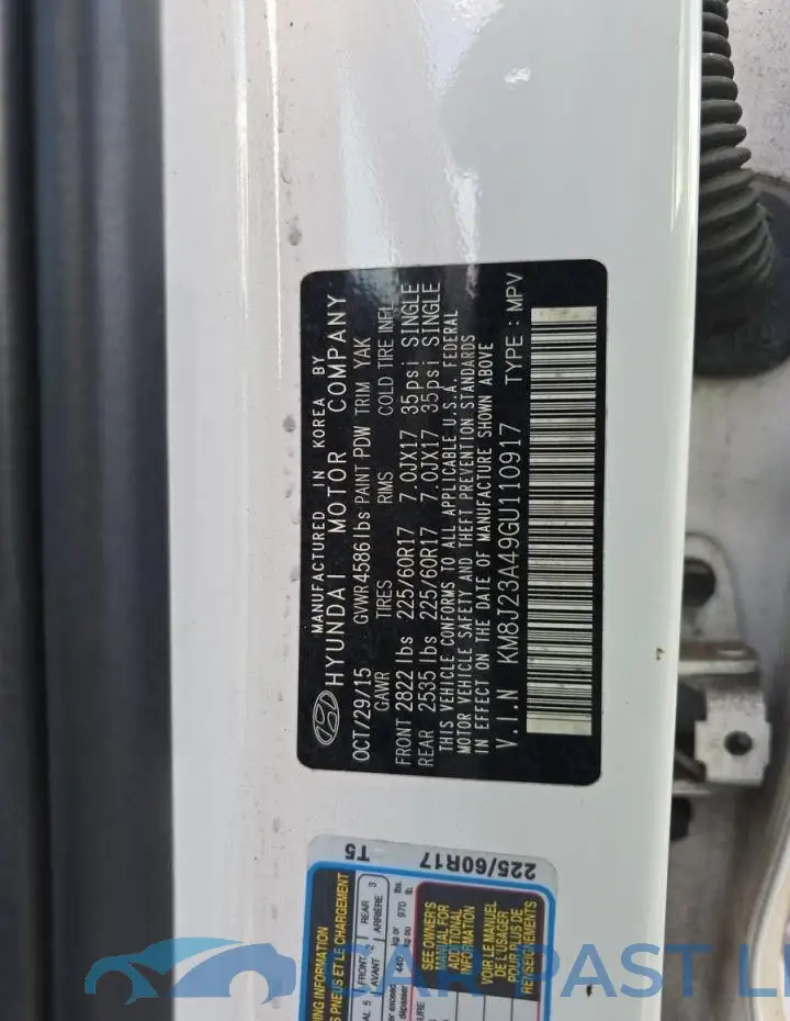 KM8J23A49GU110917# 10