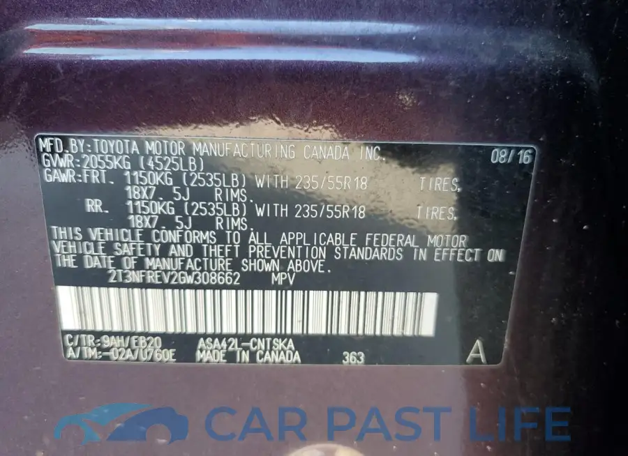 2T3NFREV2GW308662# 13