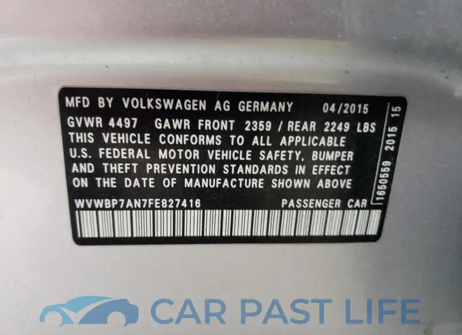 WVWBP7AN7FE827416# 12