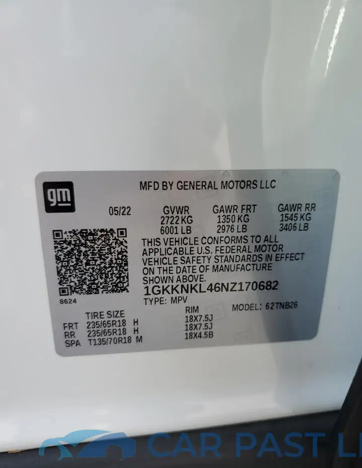 1GKKNKL46NZ170682# 14