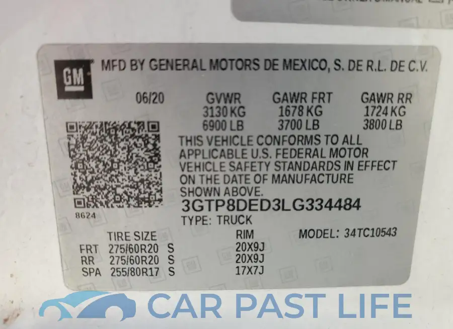 3GTP8DED3LG334484# 12