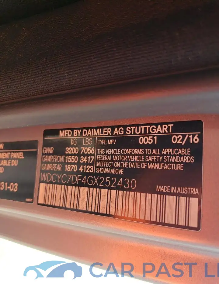 WDCYC7DF4GX252430# 12