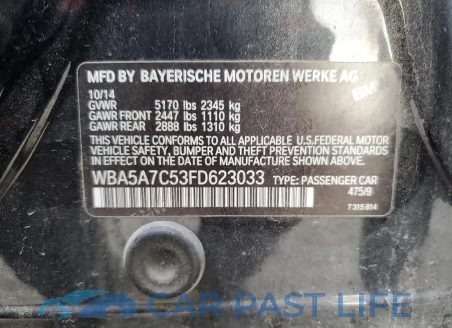 WBA5A7C53FD623033# 12
