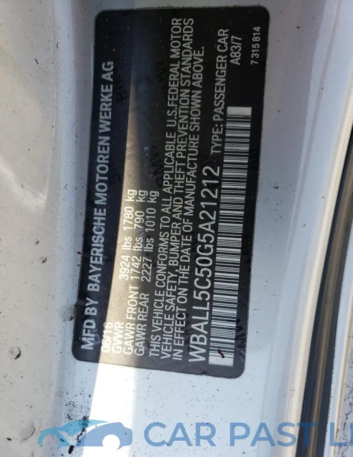 WBALL5C50G5A21212# 12