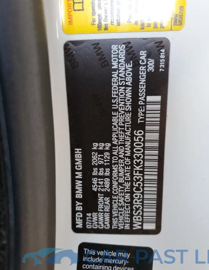 WBS3R9C53FK330056# 13