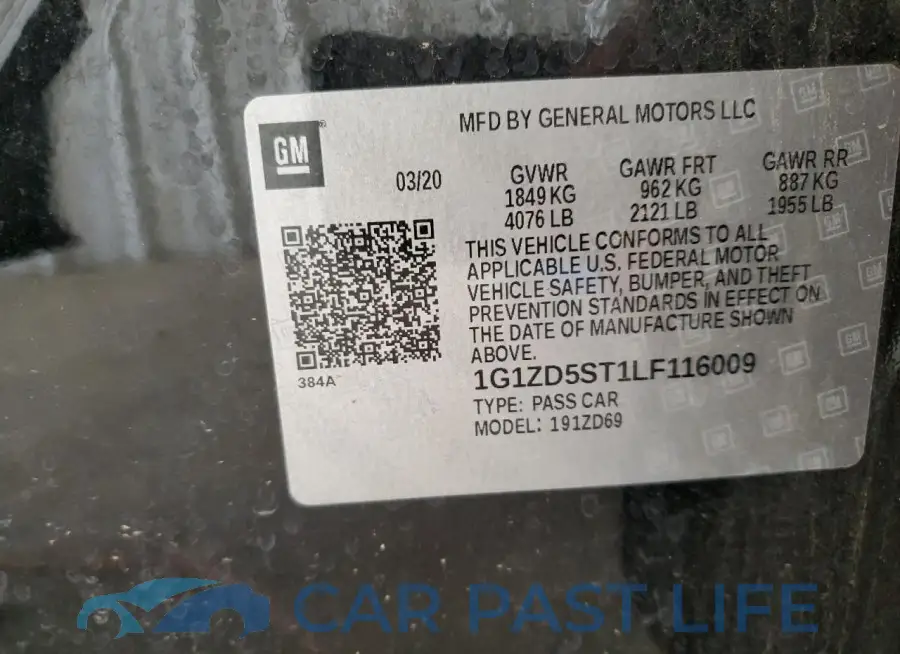 1G1ZD5ST1LF116009# 12