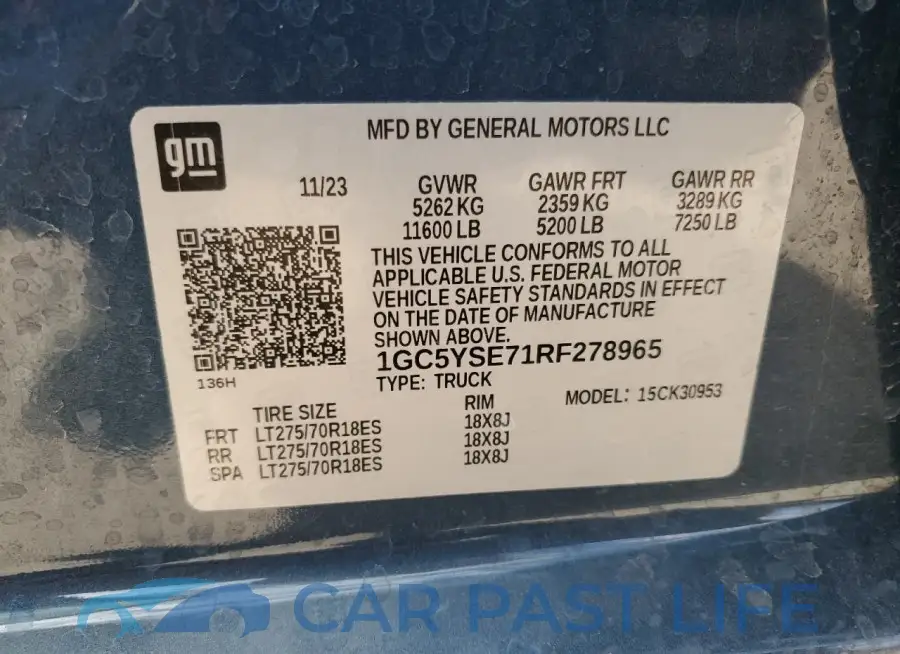 1GC5YSE71RF278965# 13