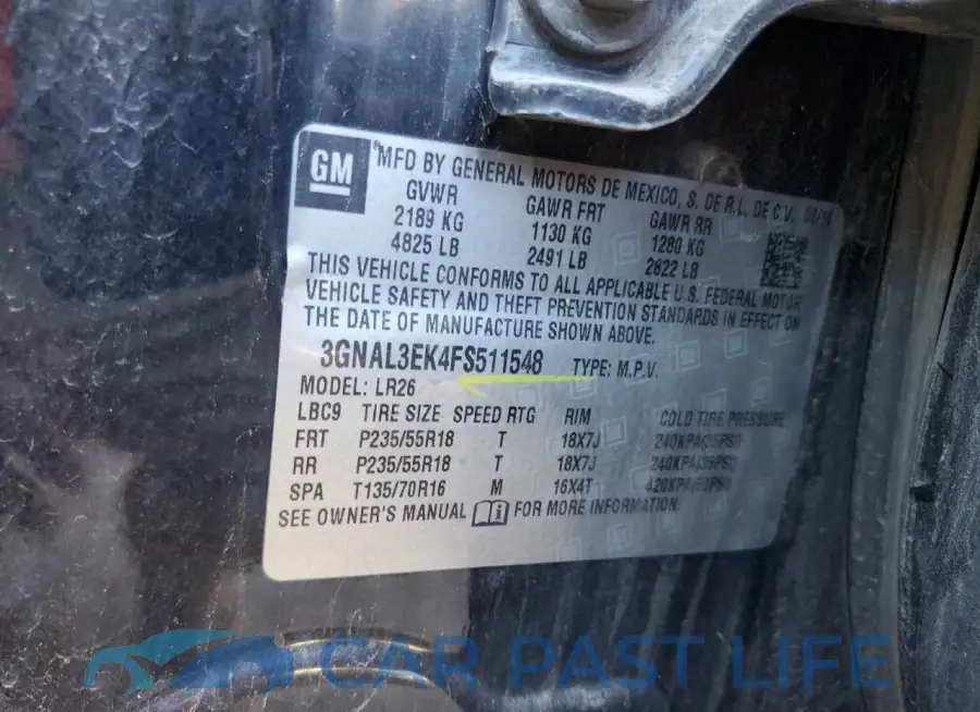3GNAL3EK4FS511548# 13