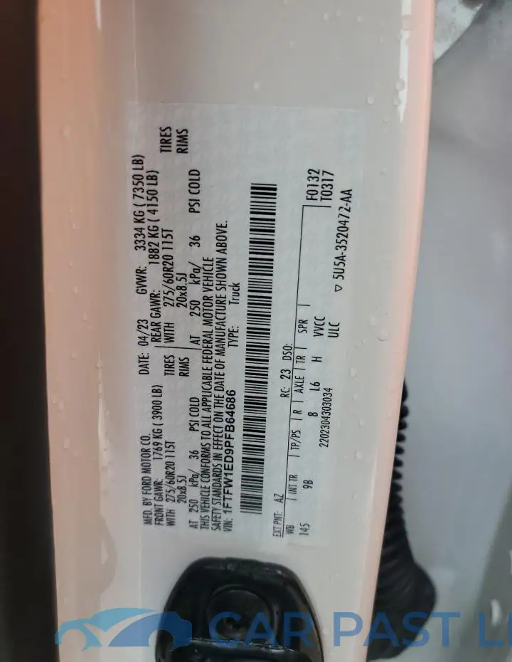 1FTFW1ED9PFB64686# 12