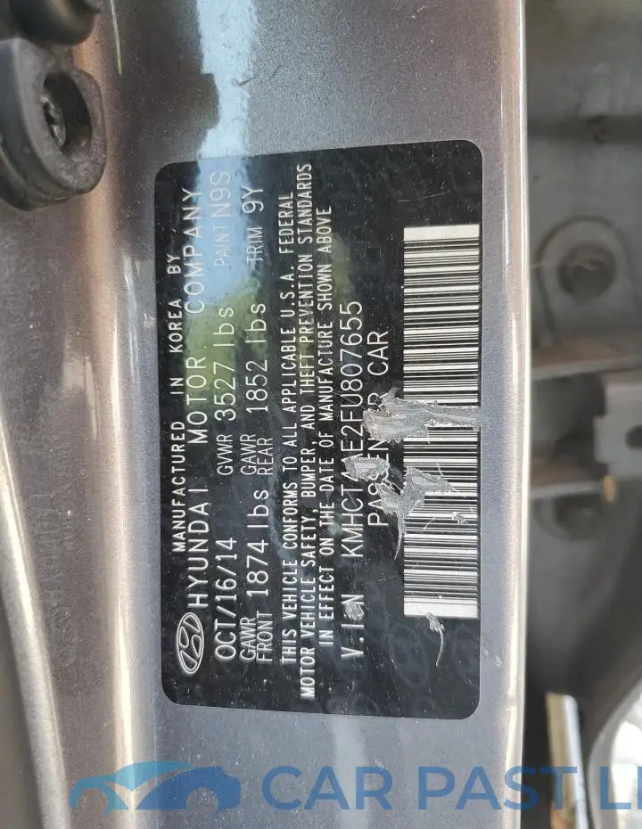 KMHCT4AE2FU807655# 12