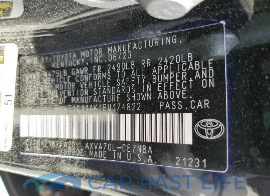 4T1C11AK1PU174822# 12
