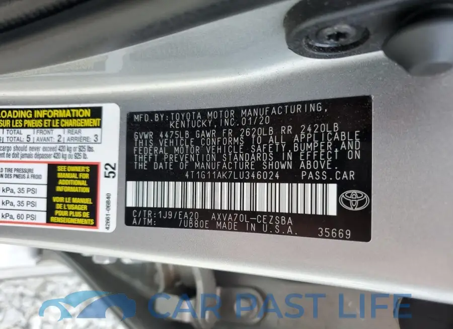 4T1G11AK7LU346024# 13
