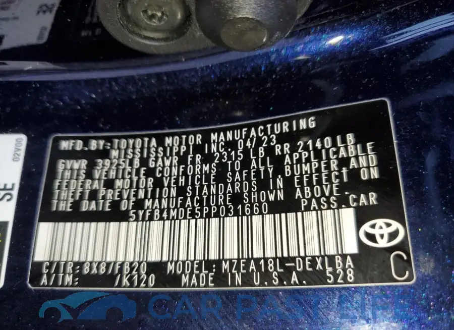 5YFB4MDE5PP031660# 12