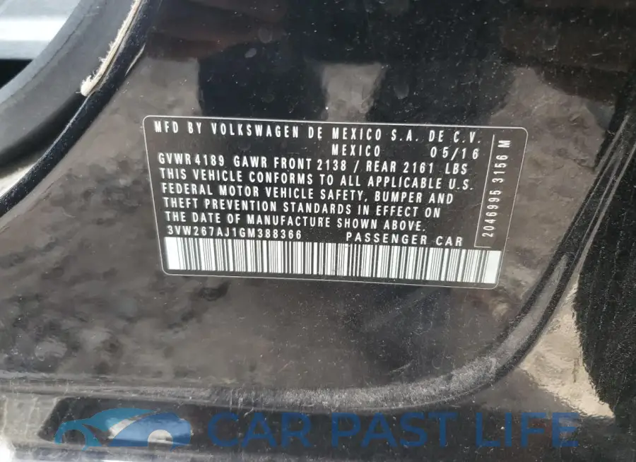 3VW267AJ1GM388366# 12