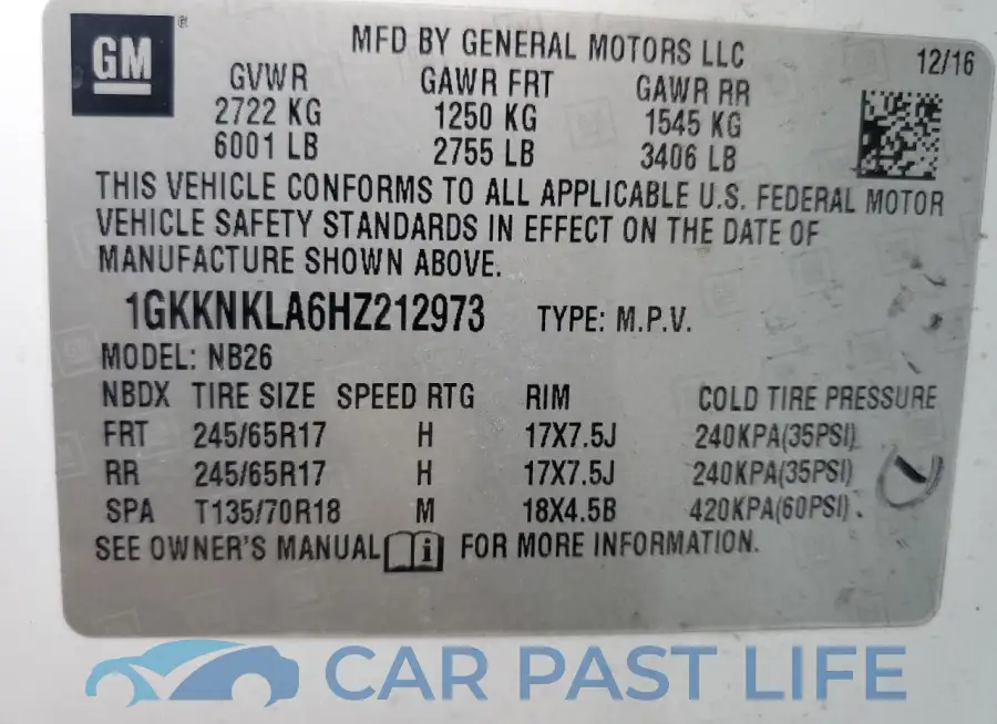 1GKKNKLA6HZ212973# 13