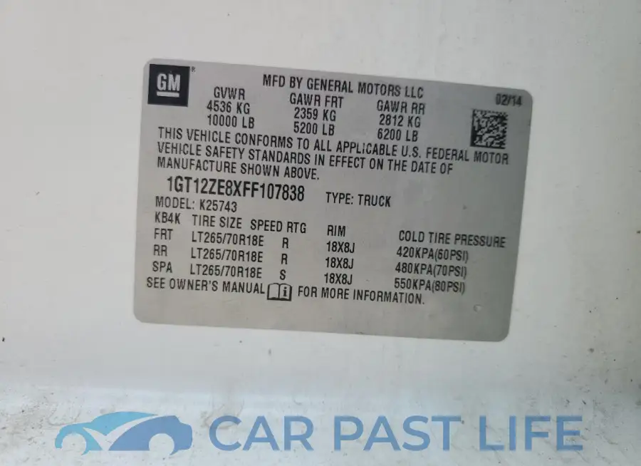 1GT12ZE8XFF107838# 12