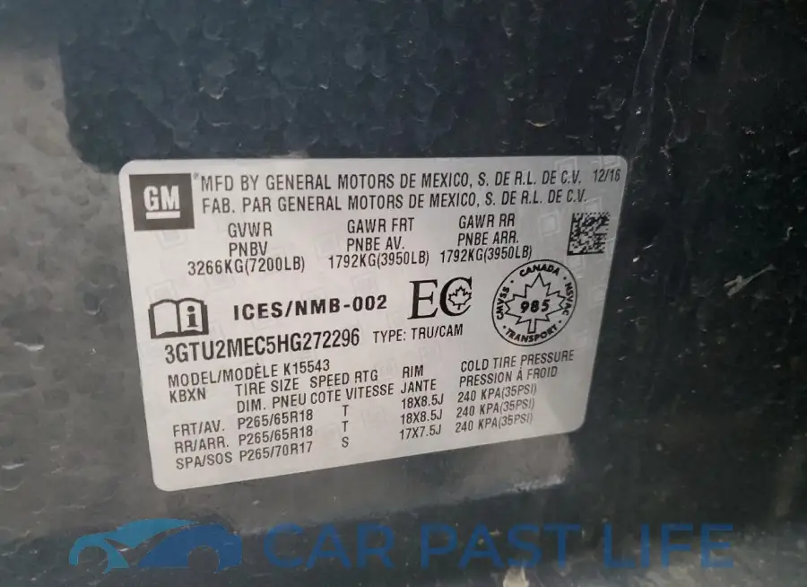 3GTU2MEC5HG272296# 12