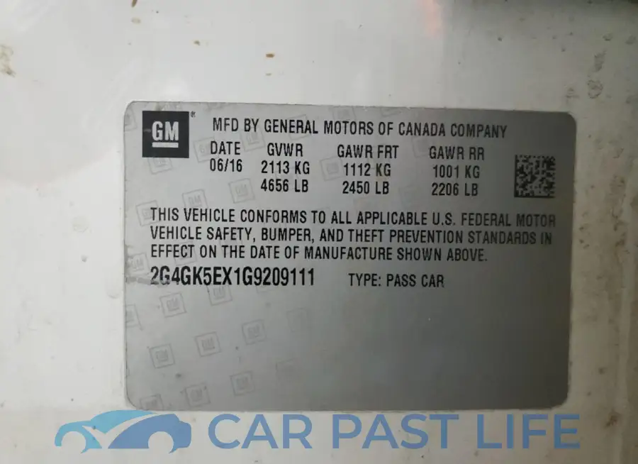 2G4GK5EX1G9209111# 12