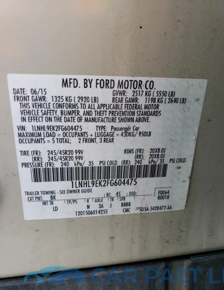 1LNHL9EK2FG604475# 13