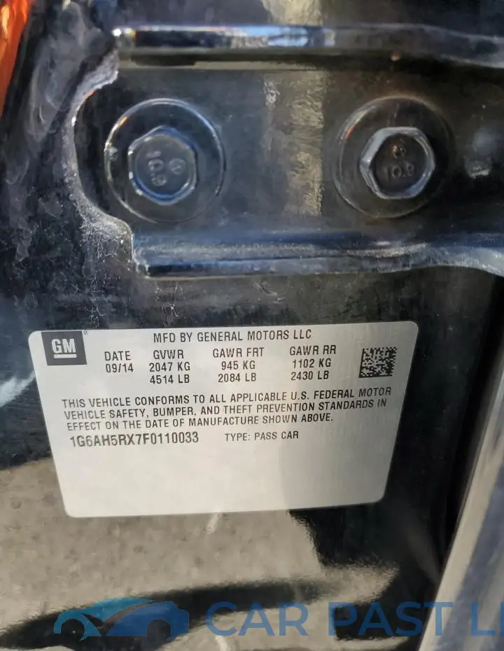 1G6AH5RX7F0110033# 12