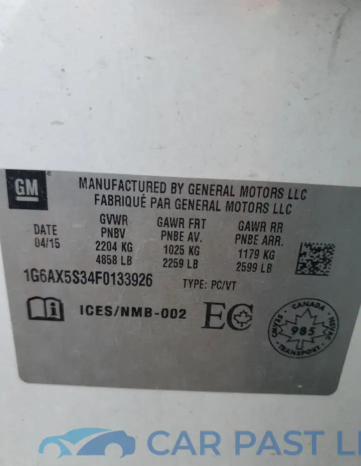 1G6AX5S34F0133926# 12