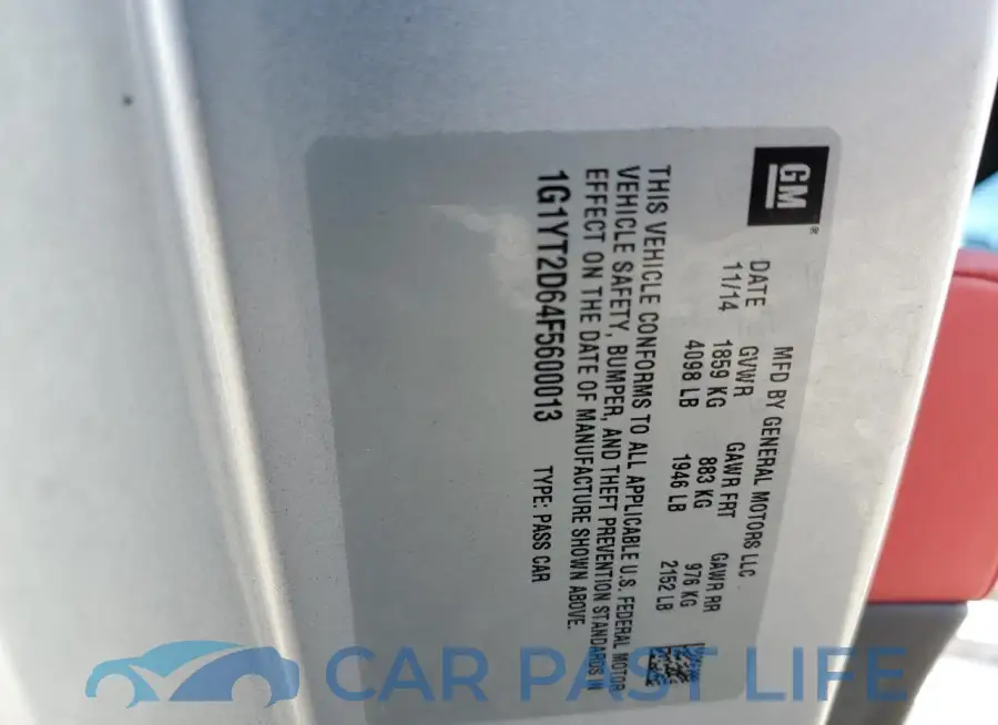 1G1YT2D64F5600013# 12