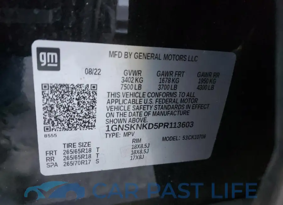 1GNSKNKD5PR113603# 13