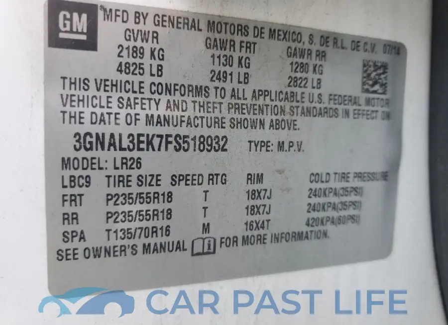 3GNAL3EK7FS518932# 13