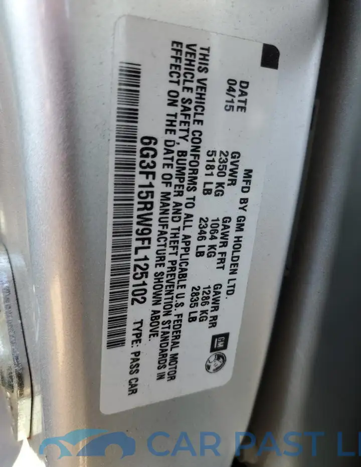 6G3F15RW9FL125102# 12