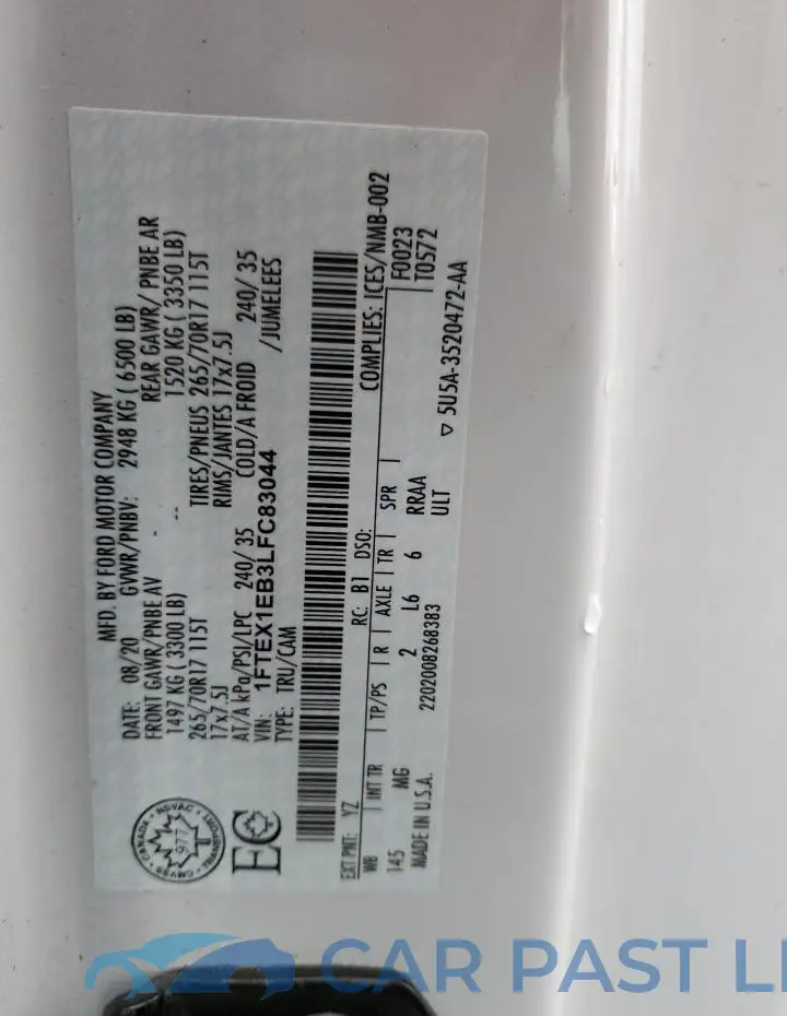 1FTEX1EB3LFC83044# 13
