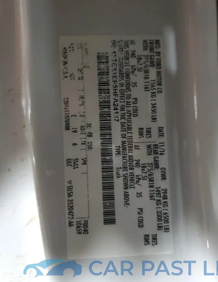 1FTEX1EP5HFA24137# 12