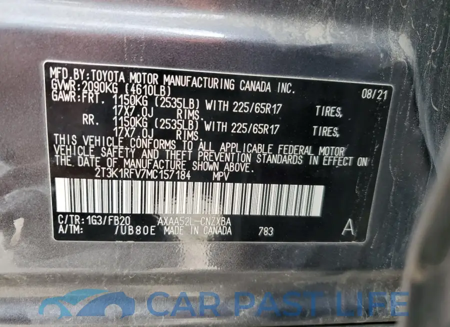 2T3K1RFV7MC157184# 14