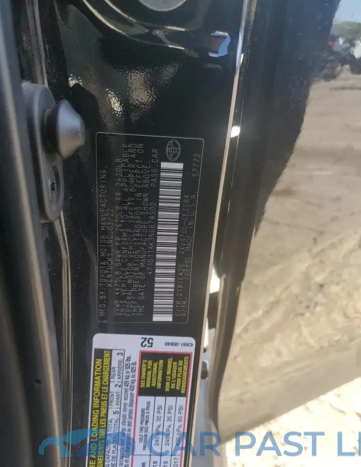 4T1G11AK3NU678500# 12