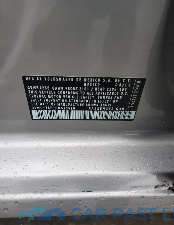 3VWC17AU7GM523590# 12