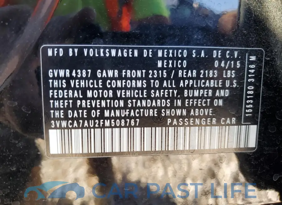 3VWCA7AU2FM508767# 13