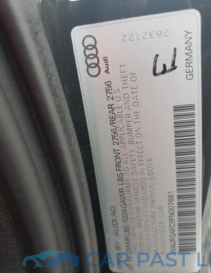 WAUFGAFC9FN007681# 12