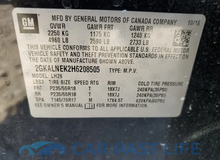 2GKALNEK2H6208505# 13